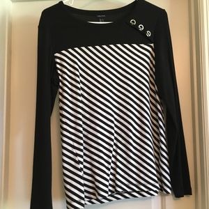 Womens Long Sleeve Stripped Top